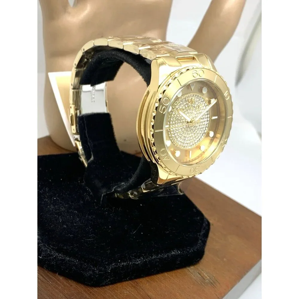 Michael Kors Women's Watch MK6911 Runway Quartz Crystals Gold Tone Steel 40mm